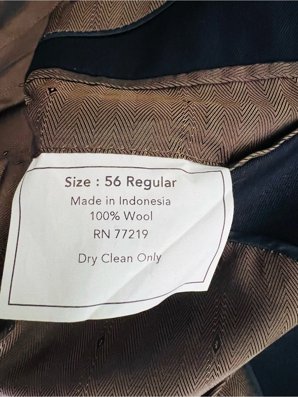 100% Wool Joseph & Feiss Navy Sport Coat with Golden Brown Lining
